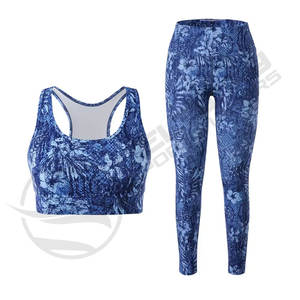 Soutien-gorge de sport sublimé OEM personnalisé avec leggings de yoga imprimés, ensembles de yoga fonctionnels ensembles de vêtements de sport pour femmes - Product Image 4