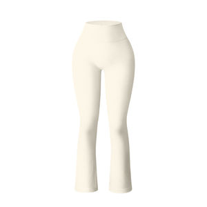 Wholesale Soft <b>High</b> <b>Waisted</b> Workout <b>Leggings</b> Yoga Pants Gym <b>Leggings</b> Women Custom <b>Leggings</b> Custom <b>Flared</b> Elastic Waist - Product Image 4