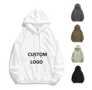 Sudadera clásica con capucha 330GSM sudadera de lana de algodón pesado logotipo personalizado bordado al por mayor fabricante a granel - Product Image 2