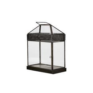 Soporte de pilar de vela duradero hecho a mano clásico de Metal y vidrio negro antiguo decoración del hogar bodas eventos de Navidad - Product Image 1