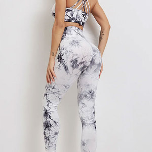 Femmes été taille haute Fitness Yoga ensemble en gros imperméable solide motif imprimé grande taille vêtements de sport - Product Image 3