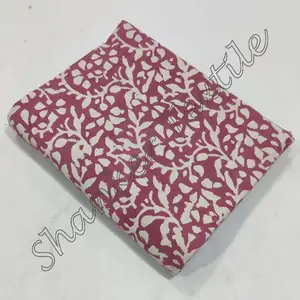 Blumenmuster Großhandel Hand block Indigo Dabu Gedruckte Premium-Qualität Indische Baumwolle Bohemian Style Baumwoll stoff 100% Bio