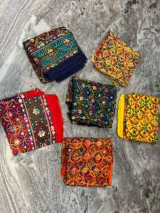 All Color Cotton Phulkari Dupatta for Women Phulkari Kantha Mirror Foil Work Cotton Dupatta Indian Women Gift Dupatta Return - Product Image 3