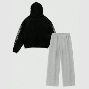 Sudadera con capucha y pantalones holgados con estampado DTG de alta calidad Unisex de tendencia personalizada, ropa de calle a la moda - Product Image 2