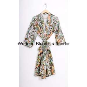 Wholesale Womens Vintage Cotton Kantha Quilted Short <b>Kimono</b> <b>Robe</b> Handmade Indian Festival Fashion Sleepwear Jacket Cozy Wear - Product Image 5