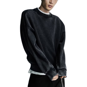 Sudadera de algodón de gran tamaño de alta calidad, sudaderas informales de cuello redondo, ropa ajustada, embalaje personalizado - Product Image 3