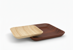 ชุดจานชามใช้แล้วทิ้งแบบย่อยสลายได้ ลายใบปาล์มสี่เหลี่ยม ดีไซน์ทันสมัย หรูหรา สั่งทำลวดลายได้ ขายดีจากโรงงาน พร้อมบริการสลัก - Product Image 5