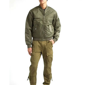 Ventes chaudes de vestes bomber pour hommes avec plusieurs poches, style tendance, fermeture éclair, pour streetwear et vêtements décontractés quotidiens en plein air - Product Image 1