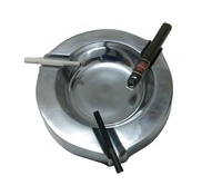 Vente en gros d'usine cendrier à cigares en acier inoxydable cendrier en métal avec couvercle en or rose argenté noir et doré