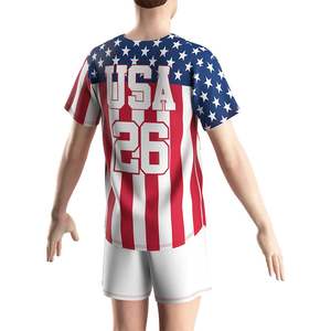 Maillot de baseball respirant de qualité supérieure à motif de drapeau américain Uniformes d'équipe personnalisés avec tissu à séchage rapide pour le jeu et l'entraînement - Product Image 2