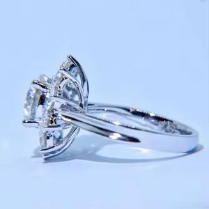 Bague de mariage en argent sterling 925 de luxe personnalisée Bijouterie fine avec certificat de laboratoire GIA Bague en diamant pour femme Design de luxe - Product Image 5