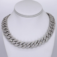 Cadena Cubana de Eslabones Miami de 18 mm y 22 Pulgadas, con Moissanita VVS, Plata de Ley 925, Estilo Hip Hop, Certificación GRA, Unisex