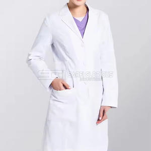 Blouse de travail d'hiver pour hommes, blanche, à manches longues, avec poches, pour infirmières et personnel de laboratoire - Product Image 6