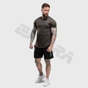 T-shirt ajusté ultra confortable pour homme Premium Séchage rapide Mélange de coton tissé respirant léger pour une facilité de style toute la journée Col rond - Product Image 3