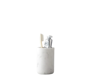 Ensemble de salle de bain en céramique marbrée blanche de qualité supérieure gobelet porte-savon et plus pour accessoires de salle de bain élégants et écologiques - Product Image 3