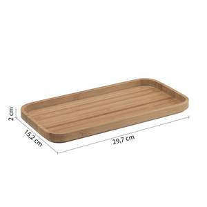 Ensemble de plateaux de service en bois massif naturel rectangulaire pour la nourriture, plateau de service pour les fêtes, plateau de service en bois de luxe - Product Image 1