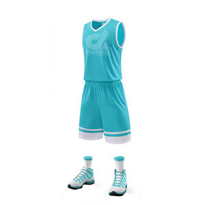 Ensemble d'uniformes de basket-ball respirants personnalisables provenant d'un fabricant chinois, design de maillot d'équipe pour la saison estivale avec nom d'équipe personnalisé - Product Image 1