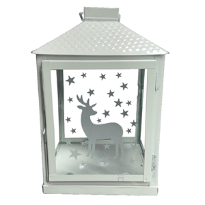 Linterna de vela de metal y vidrio duradera moderna para decoración del hogar y fiestas de Navidad - Product Image 6