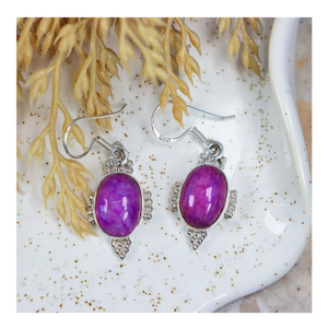 ต่างหูพลอยทับทิมรูปวงรี925เงินสเตอร์ลิงพร้อมตัวเรือนชุบเงินต่างหูแฟชั่นสำหรับปาร์ตี้ของขวัญแต่งงาน - Product Image 4