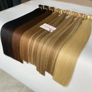Unverarbeitetes menschliches Haar Seidig gerade hellbraun dunkelbraun blondes Band menschliches Haar Vietnam Haar Lieferant