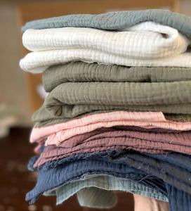 Tissu en coton mousseline biologique en gros, 40''/101cm de largeur supplémentaire, double gaze de coton tissée, teinture personnalisée, rideaux, housses, robes - Product Image 6