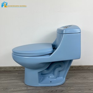 Inodoro de una pieza de diseño colorido <span class=keywords><strong>Fluor</strong></span>, armario de agua azul claro a la moda, artículos sanitarios para Baño - Product Image 4