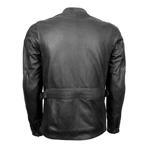 Track Racing Pure Black 100% Real Leather Motorbike Jacket With Protections Motorcycle Riding Genuine Leather Jacket For Men - Product Image 2