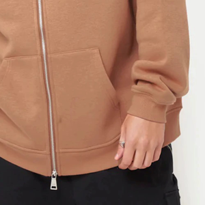 Ropa de calle de gran venta al por mayor mostaza sudaderas con cremallera de calidad superior para hombre 100% algodón polar único con impresión personalizada - Product Image 4