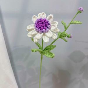 Nuevos Productos de Fábrica al por Mayor 2025: Crisantemos Azules de Ganchillo, Ramos de Flores Tejidos a Mano Puros - Product Image 4