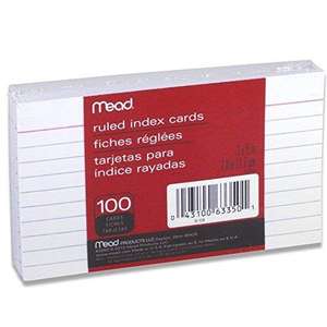มี้ด3x5นิ้วบัตรดัชนี, ปกครอง, นับ100, สีขาว (63350) [แพ็ค6] - Product Image 1
