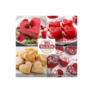 อุปกรณ์ทำเค้กซิลิโคนรูปหัวใจและช็อคโกแลต9ชิ้นแบรนด์ทั่วไปอุปกรณ์ทำเค้กจำเป็น - Product Image 2