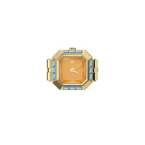 Bague de montre de cocktail en or véritable massif 14K accessoires de bague plaquée or massif pour bijoux de mode unisexe - Product Image 2
