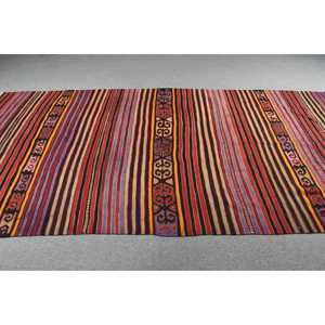 Tapis vintage de grande taille 5x10,9 pieds, tapis turc, tapis Kilim à bordures rouges - Product Image 3