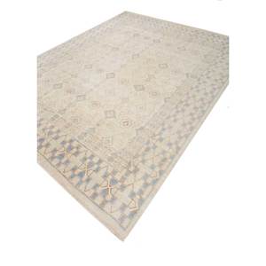 Tapis en laine noués à la main Erbe Ivory, motif géométrique, style Tabriz, pour chambre à coucher, salon, couloir, décorations rectangulaires - SKWL-536 - Product Image 2