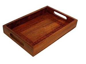 Plateau de service rectangulaire en bois de qualité alimentaire de qualité supérieure plateau de stockage des aliments plat et assiettes de service en bois d'acacia pour hôtel et restaurant - Product Image 2