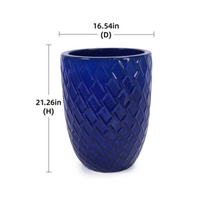 Livraison gratuite, stock US, livraison rapide en 3 jours, pot de fleurs en céramique fait main, bleu, pour extérieur, maison, jardin. - Product Image 3