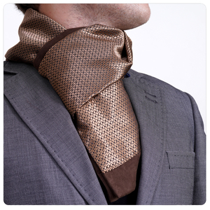 Écharpe et châle turcs traditionnels Exve exclusifs, élégants, double face, marron bronze, jacquard tissé à motifs - Product Image 1