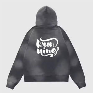 Trajes de chándal para hombres Pantalones de chándal de moda y conjunto de Sudadera con capucha Cremallera hasta Personalizar Stitch Sudaderas con capucha lavadas con ácido para hombres - Product Image 5