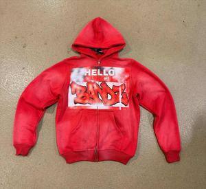 Sudadera con capucha para hombre, personalizada, al por mayor, estilo vintage, con lavado ácido, desgastada, con bolsillos, con cremallera, de gran tamaño, de tejido grueso, con diseño de araña - Product Image 4