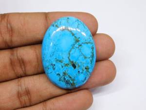 Cabochon turquoise bleu de qualité supérieure Turquoise bleu pierre précieuse en vrac bleu superbe look Wow pierre précieuse pour la fabrication de bijoux 65Ct. - Product Image 2