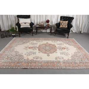 พรมปูข้างเตียงทำจากยาง PP สำหรับห้องโถงสี่เหลี่ยมผืนผ้าพรมขนสัตว์สีน้ำตาลเบจสไตล์ตุรกี6.5x9.8ฟุตคลาสสิก - Product Image 2