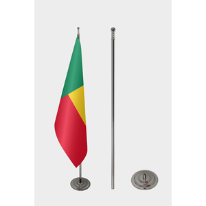 Custom Benin Indoor <b>Flag</b> with Aluminum <b>Pole</b> Digital Printing & Custom Logo-Display Ready - Product Image 2
