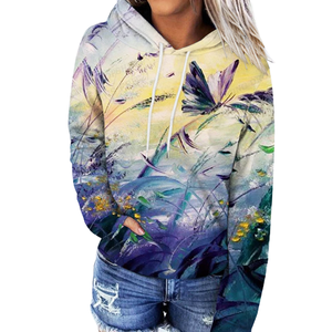 Servicio OEM Sublimación personalizada Impresión de flores Sudaderas con capucha Sublimación de poliéster para mujeres Sudaderas con capucha - Product Image 5