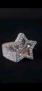 Anillo de Plata de Ley 925 con Diseño de Estrella Brillante con Diamantes Moissanite VVS, Estilo Hip Hop, Lujoso y Elegante - Product Image 6