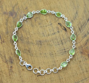 สร้อยข้อมือเงินทำด้วยมือสไตล์ Boho เครื่องประดับ925เงินสเตอร์ลิงเพอริดอตสร้อยข้อมือแนวโน้มเครื่องประดับสำหรับผู้หญิงของขวัญ - Product Image 4