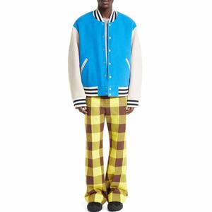 Veste universitaire Letterman surdimensionnée loisirs avec patch personnalisé brodé à manches en cuir pour hommes grande taille pull Bomber manteau - Product Image 3