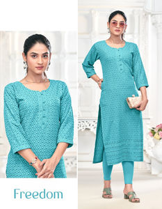 Fully <b>Chikankari</b> Sequence Work Light Wight Cotton <b>Kurti</b> Perfect for Collage and Office girls - Product Image 5