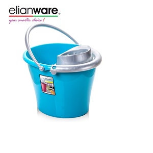 Elianware Elegant 2 Gallon Plastic Sanitary Cleaning Mop Pail With Cover And Hand Carry Pedal