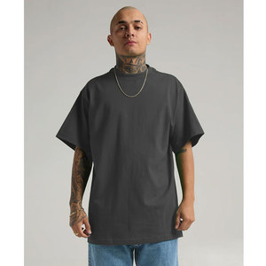 100% Ringspun algodón peinado hombres de gran tamaño cuentagotas hombro lujo liso más camiseta camisetas para hombres - Product Image 5