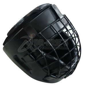 Genuine Leather Boxing Headgear, MMA, Kickboxing <b>Head</b> GuardMuay Thai Open Chin <b>Head</b> guard Martial Arts Sparring Helmet - Product Image 4